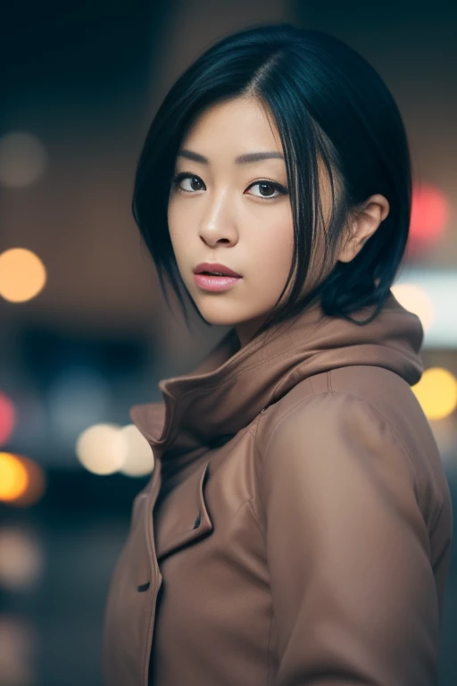1girl,(RAW photo, best quality), (realistic, photo-realistic:1.4), masterpiece, an extremely delicate and beautiful, extremely detailed, 2k wallpaper, Amazing, finely detail, extremely detailed CG unity 8k wallpaper, ultra-detailed, highres, soft light, beautiful detailed girl, extremely detailed eyes and face, beautiful detailed nose, beautiful detailed eyes,cinematic lighting,perfect anatomy,slender body ,(bokeh:1.3)
in front of izakaya,narrow street like nakano,lights reflected on wet floor,after rain,night time,shop sign lights,winter night
wearing cashmere brown coat
<lora:utadahikaru_lora:0.8>,