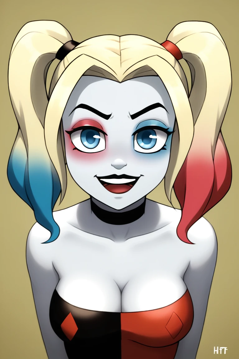 Harley Quinn,  of (Ultra detailed:1.3),  (digital art:1.3) of (Ultra detailed:1.3), perfect face,  focus in her eyes, , Highly Detailed, SFW,<lora:EMS-255619-EMS:0.800000>,<lora:EMS-289246-EMS:0.800000>,<lora:EMS-228233-EMS:0.900000>