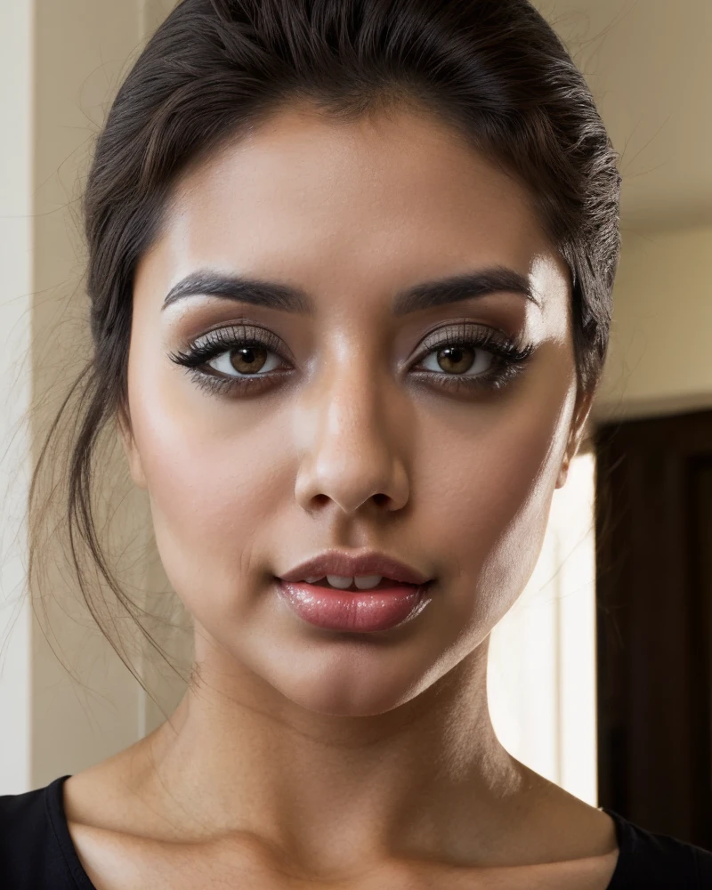 <lora:Sexy-Peruvian:1> brown eyes, black hair,, just face, <lora:epi_noiseoffset2:1> <lora:LORA-XenoDetailer-v2:1>
