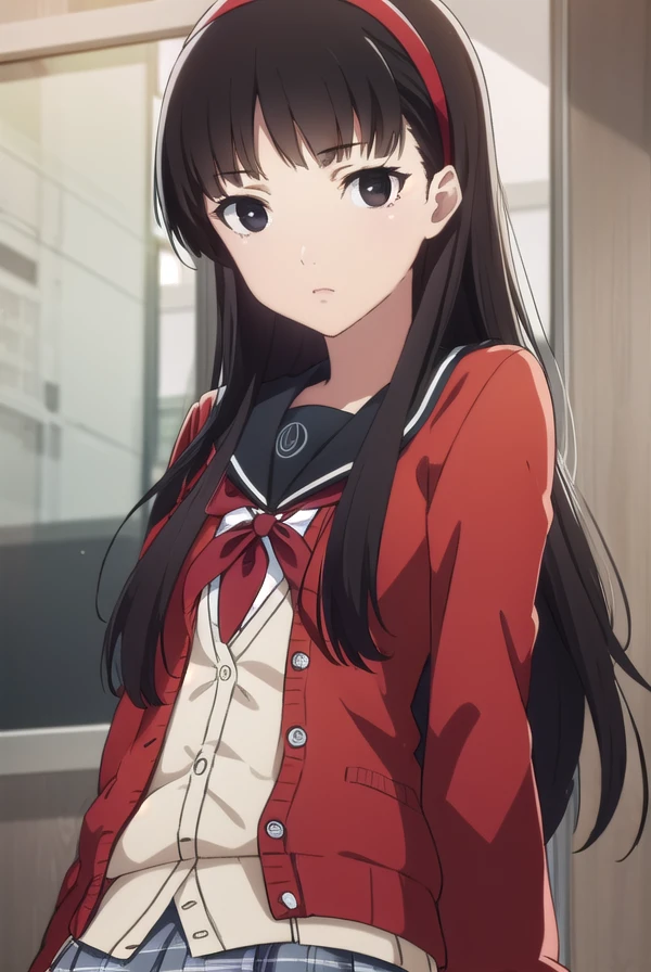 yukikoamagi, <lora:yukiko amagi s1-lora-nochekaiser:1>,
yukiko amagi, long hair, black hair, hairband, (black eyes:1.5),
BREAK skirt, school uniform, pantyhose, serafuku, black pantyhose, shirt, white shirt, cardigan, (red cardigan:1.5),
BREAK indoors, classroom,
BREAK looking at viewer, (cowboy shot:1.5),
BREAK <lyco:GoodHands-beta2:1>, (masterpiece:1.2), best quality, high resolution, unity 8k wallpaper, (illustration:0.8), (beautiful detailed eyes:1.6), extremely detailed face, perfect lighting, extremely detailed CG, (perfect hands, perfect anatomy),