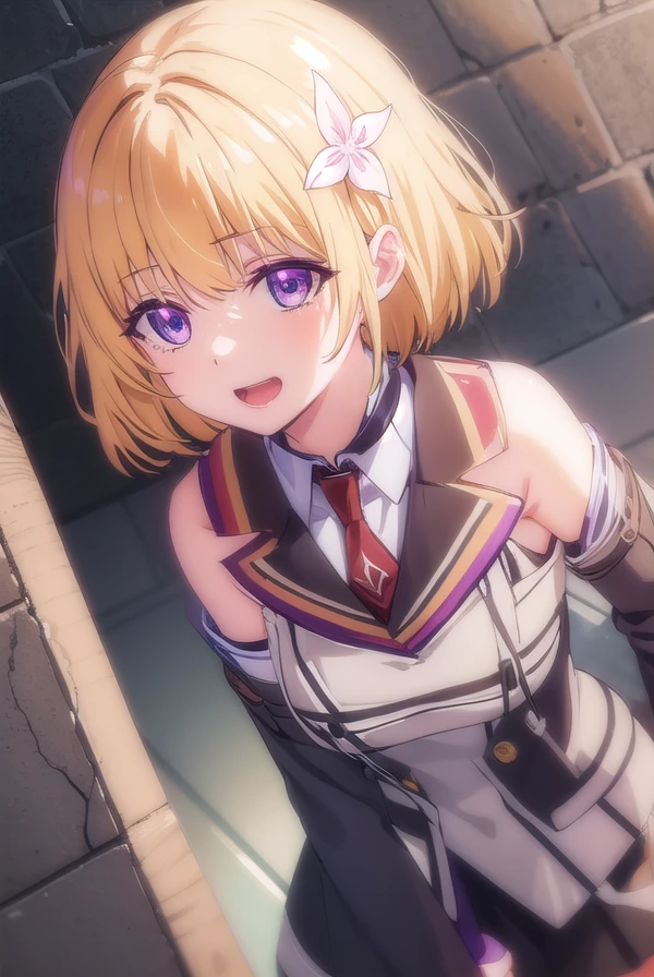 masterpiece, best quality, high resolution, best illustration, super fine illustration, (official art:0.6), anime screencap, detailed beautiful face and eyes, anime keyvisual, (perfect anatomy:1.5), 8k portrait, (detail focus fingers:1.2),
1girl,
Kushida Kikyou,
Kushida Kikyou \(youjitsu\),
short hair,
bronze hair,
purple eyes, small eyes,
blue bow, hairband,
large breasts,
(school uniform, red jacket, white skirt, pleated skirt, black calf socks),
looking at viewer, (timid:1.1),(spineless:1.2), (humble face :1.3),(tremble with embarrassment:1.3),(flying sweat:1.2),(panic:1.4),
cowboy shot, standing,
natural light, background of outdoor,