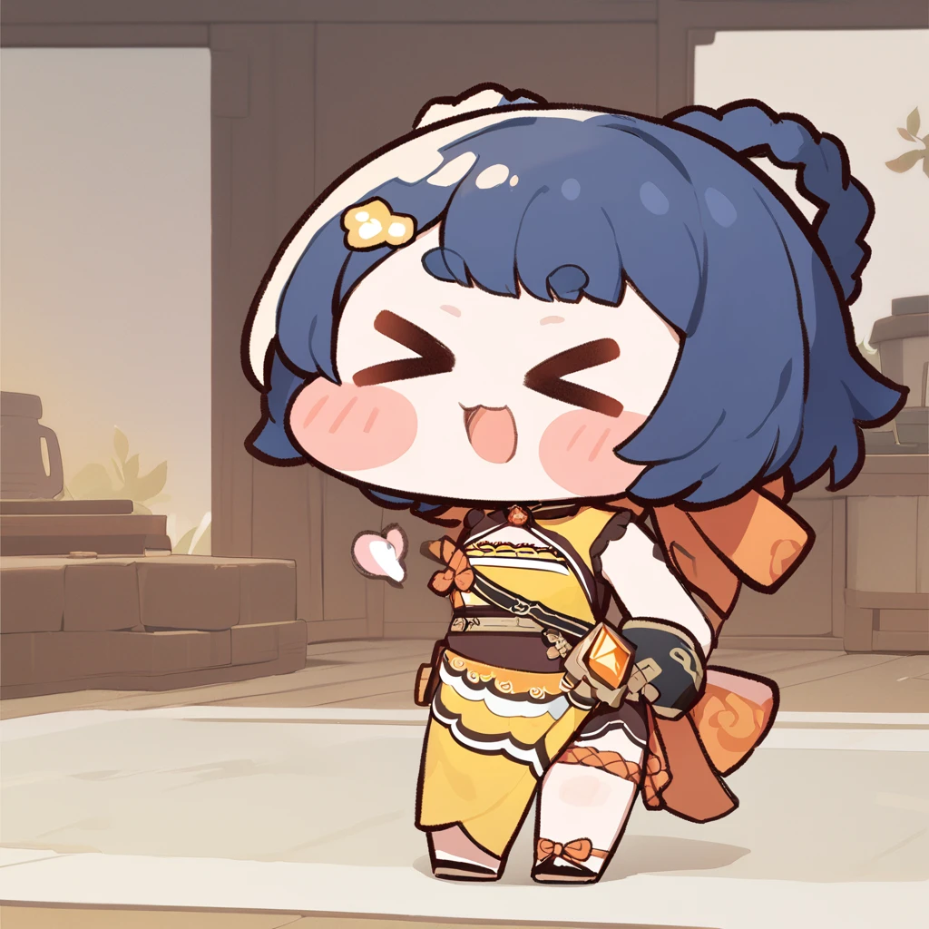 <lora:xl_tuotuolian_a3-000006:1>,1girl,solo,chibi,blush stickers,xiangling \(genshin impact\),, masterpiece, best quality,