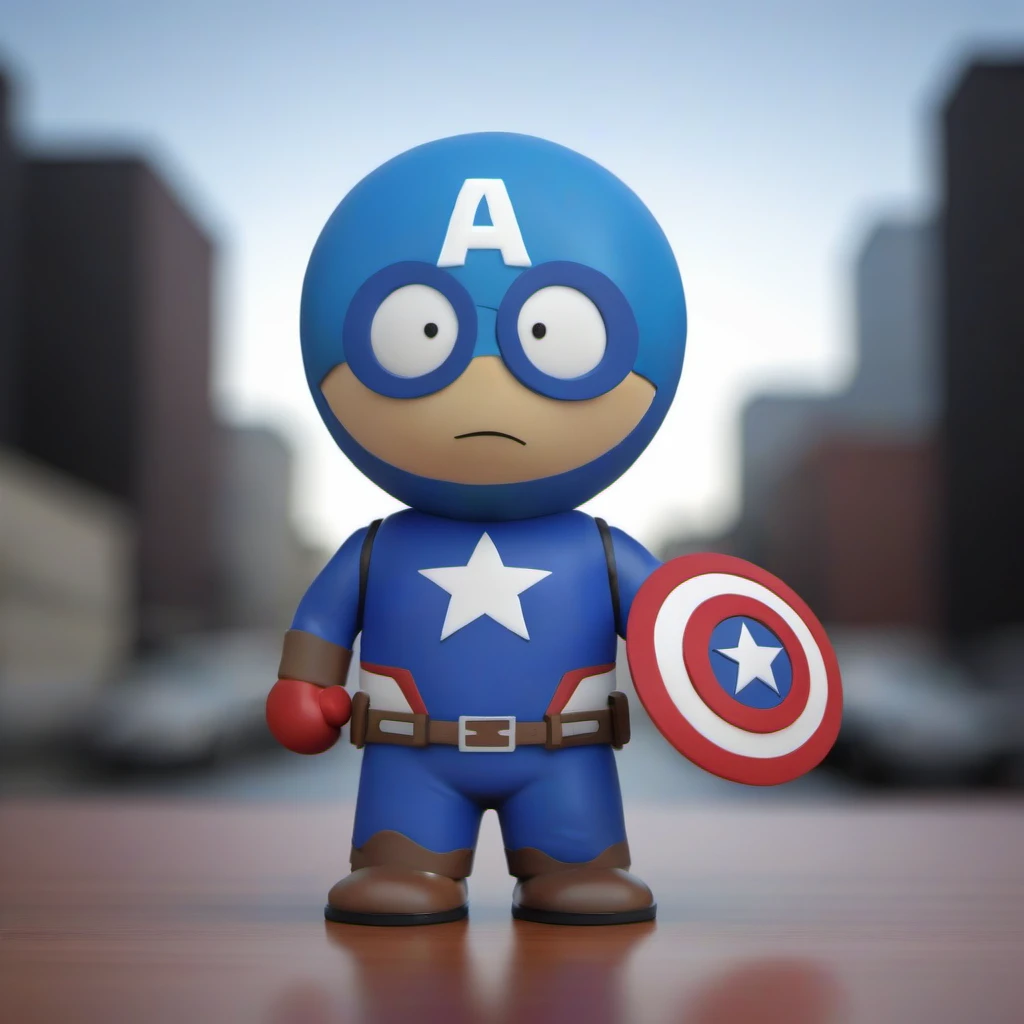 kenny as captain america, city background <lora:SouthPark3D1024-000315:0.8>