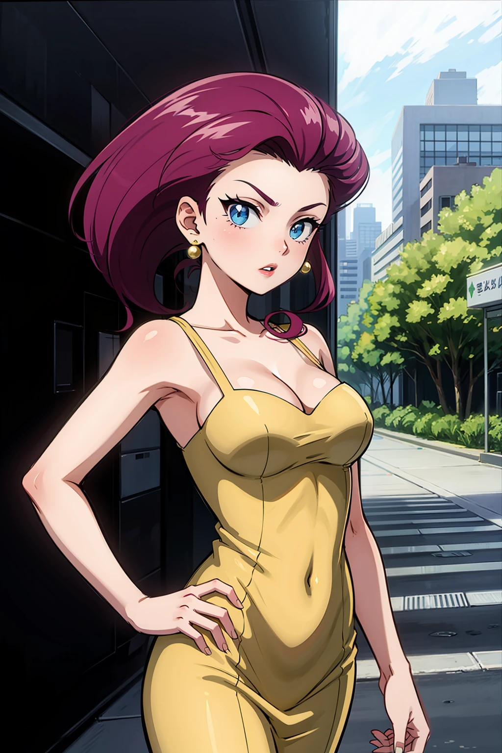 ((masterpiece, best quality;1.3)), ultra detailed, detailed background, smile,orange hair,
detalied eyes, ultra detailed eyes,  from very below, large breast,  from above, pink panties, purple bodycon dress,
oung hand, <lora:MiKmv1-1500bND16:0.9>, mikm, night, city, shinjuku,