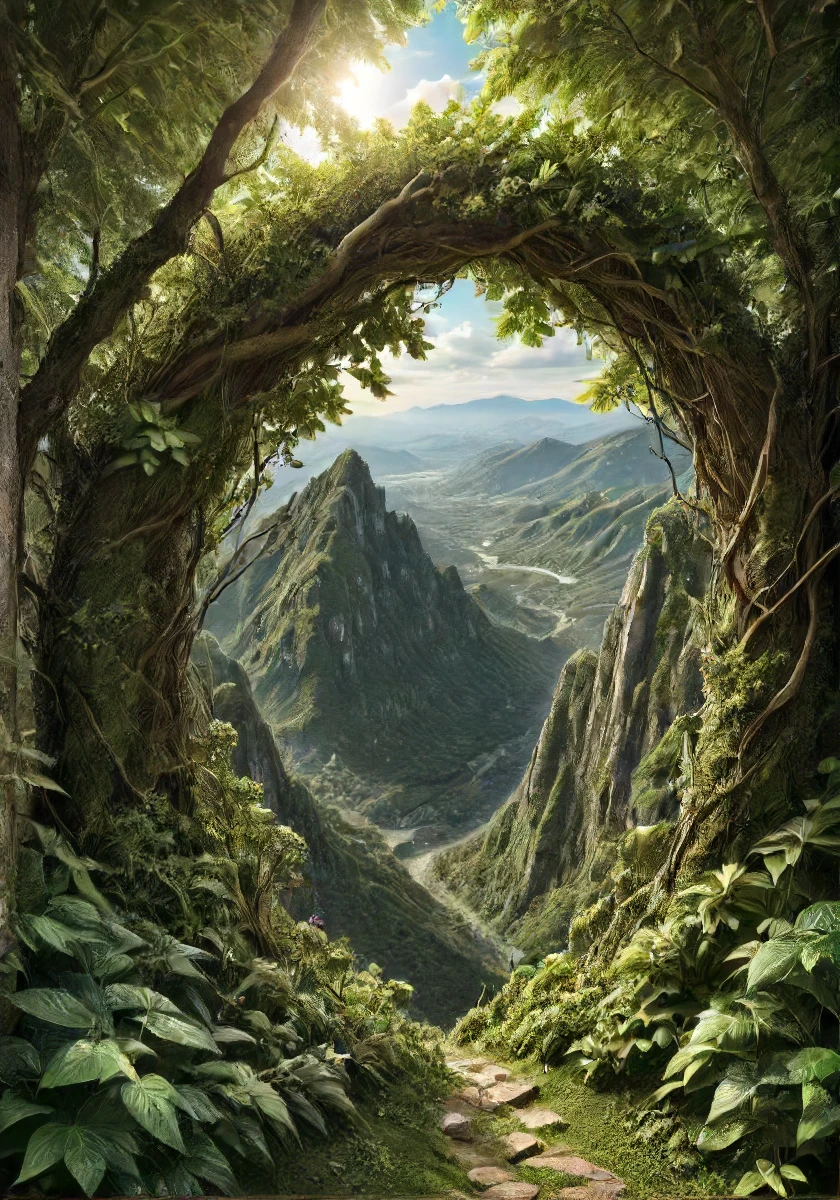 a mountain made out of shrubbery and (twigs:1.1) and branches, <lora:- SDXL - shrubbery_n_green-stuff_V1.0:.8>