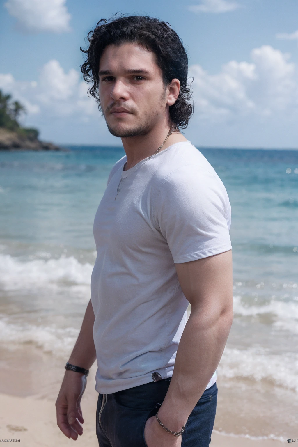 kitharington, a man, wearing clothes in toundra <lora:kitharington:0.85>