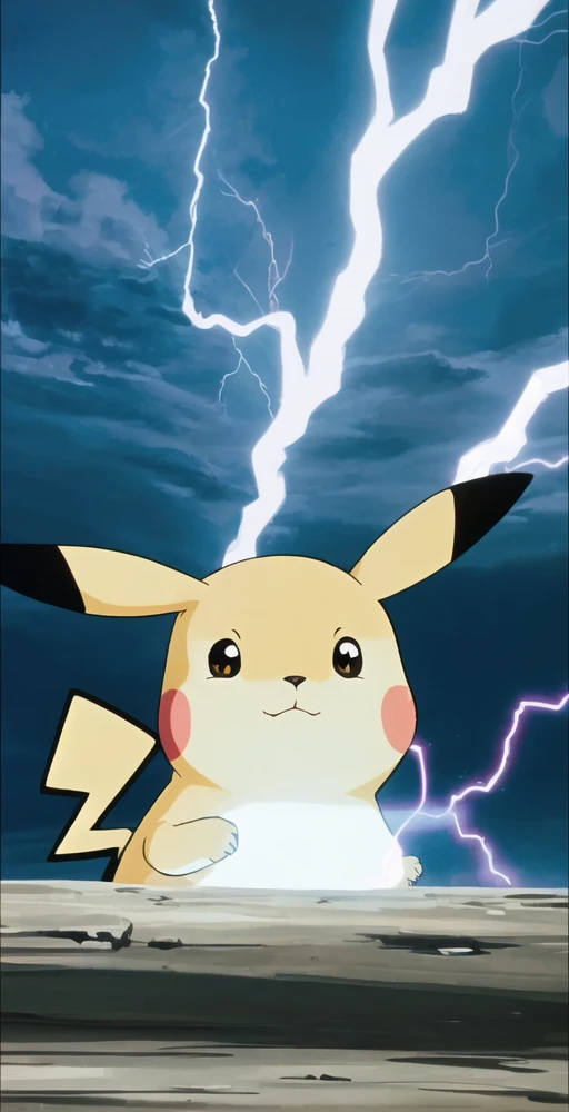 CHSV2, portrait of pikachu, (lightning), perfect quality, good quality, masterpiece, HDR, UHD <lora:City Hunter Style V2:0.7>