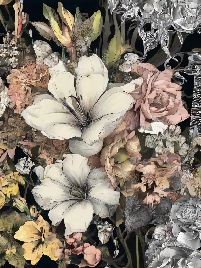 a still life of a flower an' some stuff, detailed, high quality