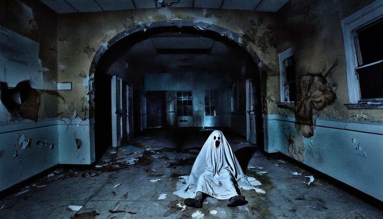 Dejarnette,(haunted:1.3),asylum,hospital,ruined,peeling paint,debris,ghost person,(spirit:1.3),(night:1.5),(dark:2),moonlit,photo realistic,highest quality,masterpiece,hdr,<lora:DeJarnette:0.8>,<lora:ghosts person 1a:1>,