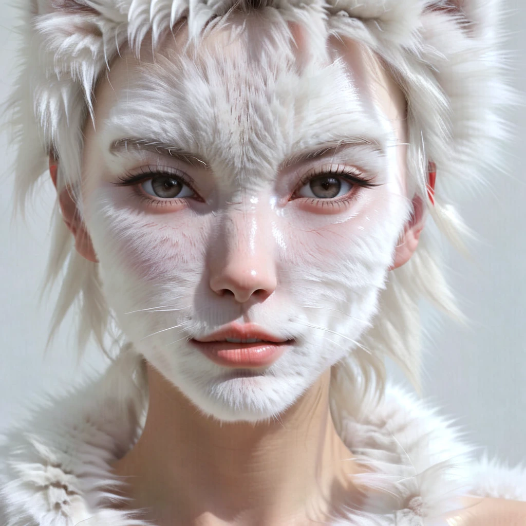 wanapi the girl's face covered with white fur <lora:wanapi:1>