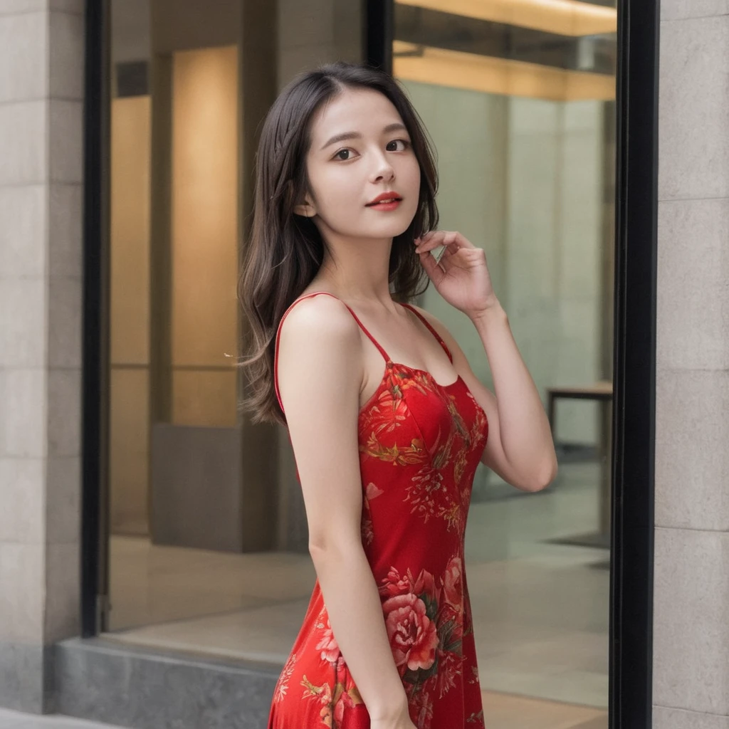 woman, beautiful face, cute, realistic, detailed, scenic view, full body shot
<lora:Butterfly Dress by Stable Yogi:1> butterfly dress red
