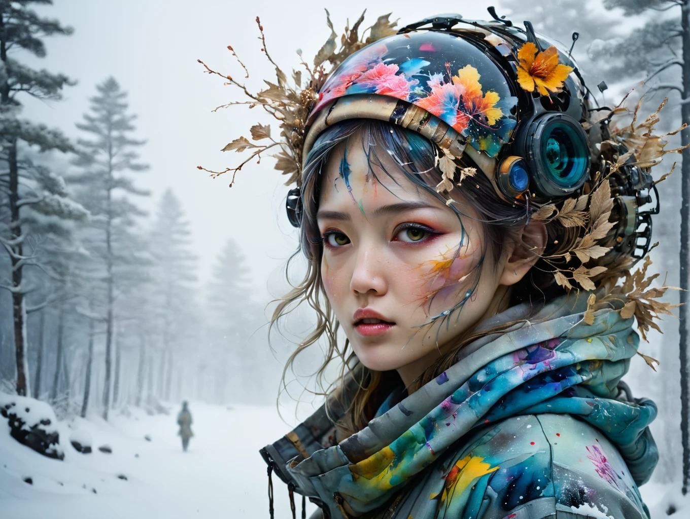 winter japanese scenery, perfect snowy photography by Minjae Lee, Carne Griffiths, Emily Kell, Steve McCurry, Geoffroy Thoorens, Aaron Horkey, Jordan Grimmer, Greg Rutkowski, muted colors, intricate artwork masterpiece, impressive, beautiful, intense back light, stunning masterwork by head of prompt engineering <lora:hyperkraximalism:0.7>