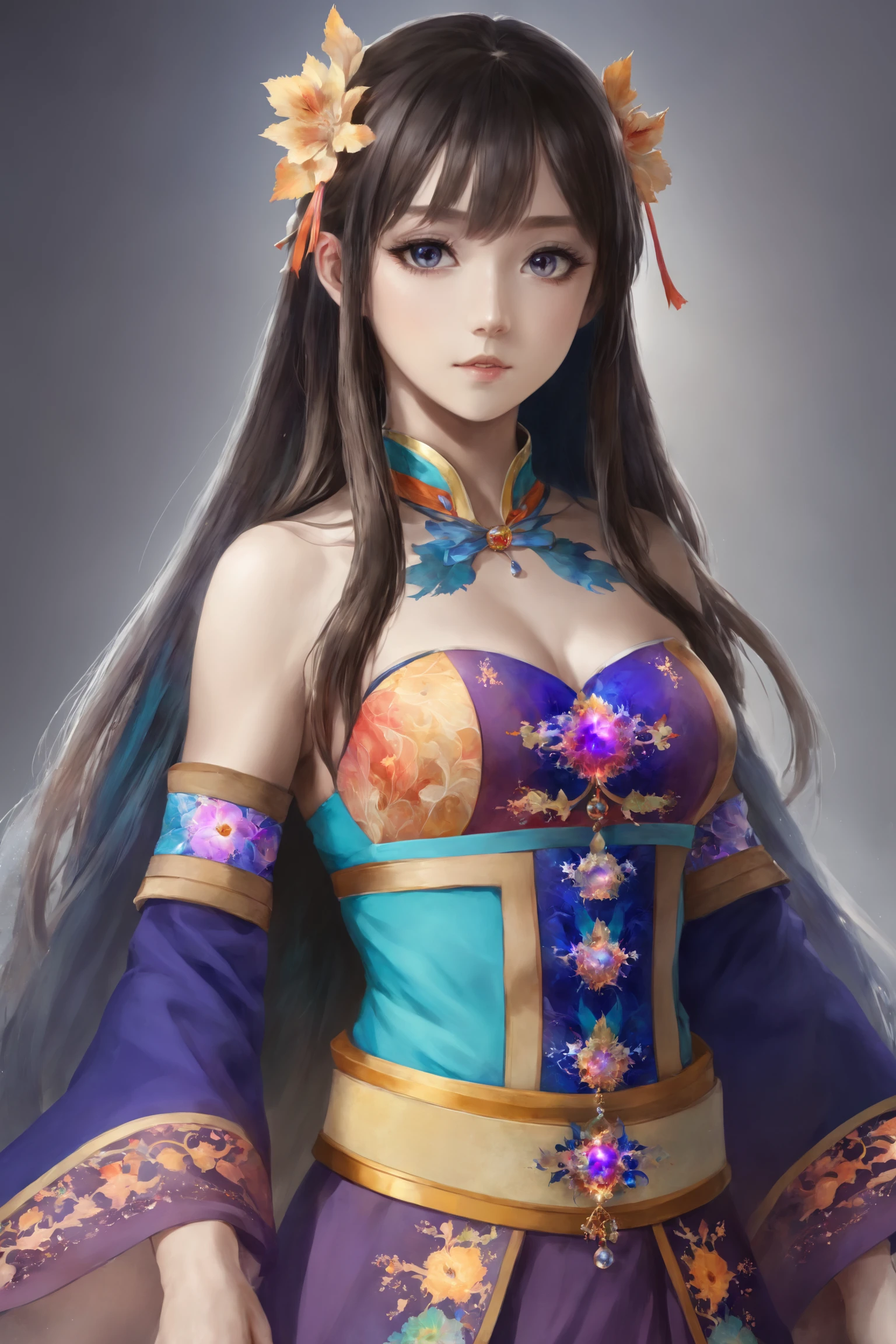 official art, highest details, beautiful and aesthetic, fractal art, colorful,
masterpiece, best quality, 1girl, <lora:kwFemaleBeta42_SDXL_v1:1>, asian,waifu,cleavage