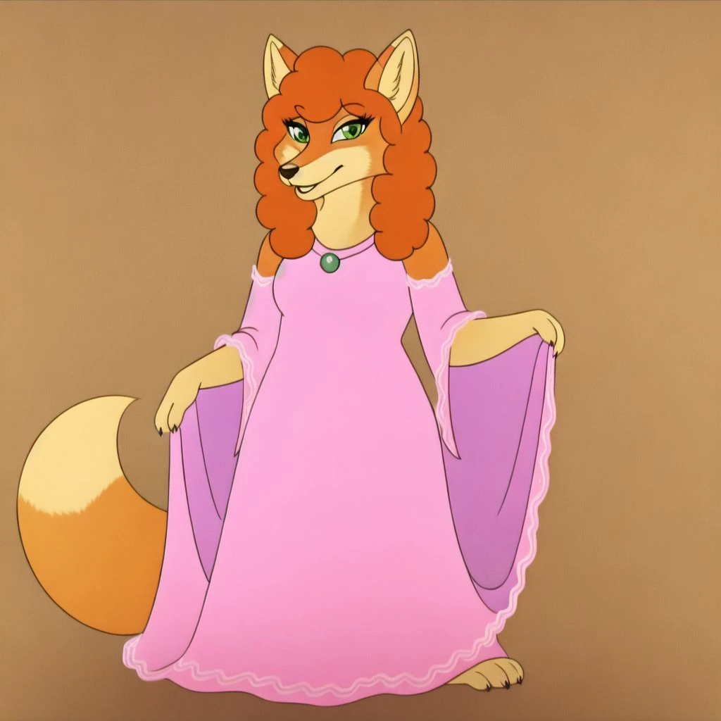 <lora:allisa:0.7>
solo, 1girl, female, masterpiece, 4 fingers,
allisa, green eyes, milf, fox, tan fur, orange hair, curly hair, tan fox tail,
full body, pink dress,