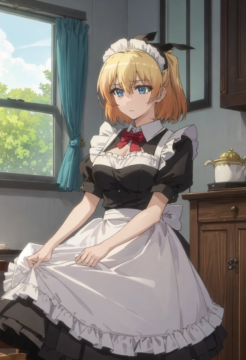 best quality, masterpiece, highres, solo, {iria_fukumune_soicantplayh:0.90}, {maid:1.40}, {long maid dress:1.15}