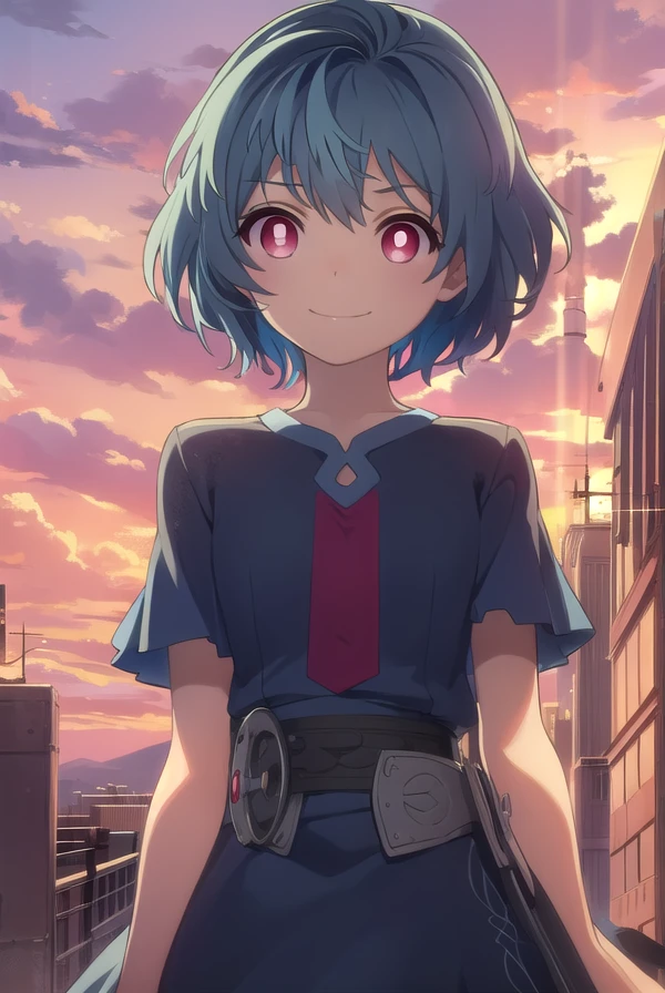 kohinahiruko, <lora:kohina hiruko s1-lora-nochekaiser:1>,
kohina hiruko, short hair, (red eyes:1.3), (bright pupils:1.5), streaked hair, blue hair, smile, grin,
BREAK dress, blue dress, short sleeves, frills,
BREAK outdoors,
BREAK looking at viewer, (cowboy shot:1.5),
BREAK <lyco:GoodHands-beta2:1>, (masterpiece:1.2), best quality, high resolution, unity 8k wallpaper, (illustration:0.8), (beautiful detailed eyes:1.6), extremely detailed face, perfect lighting, extremely detailed CG, (perfect hands, perfect anatomy),