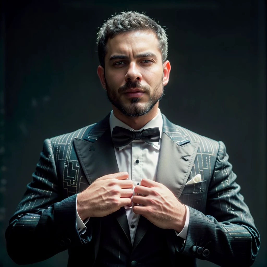 professional photography, portrait of felipefontora person, still film, high resolution, 4k, photo by Sacha Goldberger, <lora:felipefontora_43650:1> <lora:CircuitBoardAI:1>