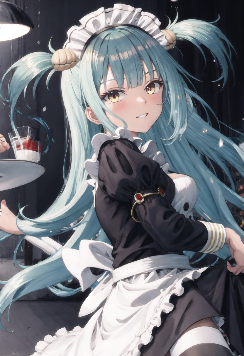 best quality, masterpiece, highres, solo, {neptune_azurlane:0.90}, {maid:1.40}, {long maid dress:1.15}