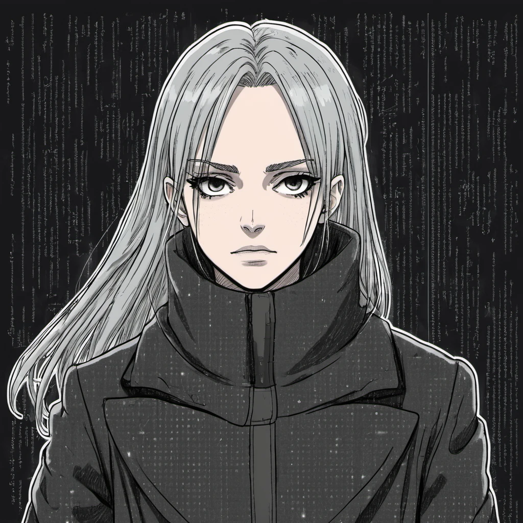 Ghibli style, face drawing of an anime character wearing a long matrix coat,2D, <lora:lirosedepp_xl_1_standard_merger_31_78_05_05:1>