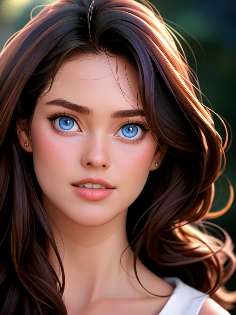 A beautiful c4r0l4 woman, 1girl,solo,long hair,looking at viewer,blue eyes,brown hair,parted lips,teeth,lips,portrait,realistic,soft lighting, professional Photography, Photorealistic, detailed, RAW, analog, sharp focus, 8k, HD, high quality, masterpiece<lora:c4r0l4:1.0>