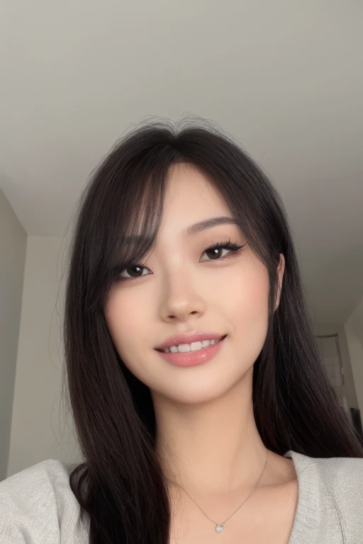 4k, 8k, ultra highres, raw photo in hdr, sharp focus, intricate texture, skin imperfections, realistic, detailed facial features, highly detailed face, posing,perfect lighting,long hair,(black hair),makeup,close-up,face only,facing viewer,smile,<lora:Apeachy7:0.7> Apeachy7,smile,happy,looking up