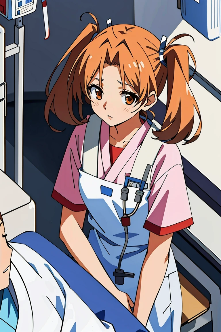 ((masterpiece, best quality,lower_body)), operating table,medical monitors,hospital bed,   <lora:Chika_Naruse_v1.2-000006:0.8> (chika naruse,twintails),