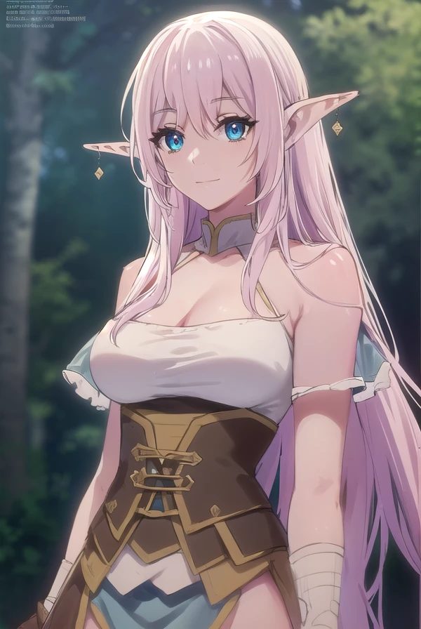 yarandrala, <lora:yarandrala s1-lora-nochekaiser:1>,
yarandrala, long hair, bangs, blue eyes, hair between eyes, very long hair, pink hair, pointy ears, elf, smile,
BREAK gloves, cleavage, jewelry, earrings, corset, dress, green dress, pelvic curtain,
BREAK outdoors,
BREAK looking at viewer, (cowboy shot:1.5),
BREAK <lyco:GoodHands-beta2:1>, (masterpiece:1.2), best quality, high resolution, unity 8k wallpaper, (illustration:0.8), (beautiful detailed eyes:1.6), extremely detailed face, perfect lighting, extremely detailed CG, (perfect hands, perfect anatomy),