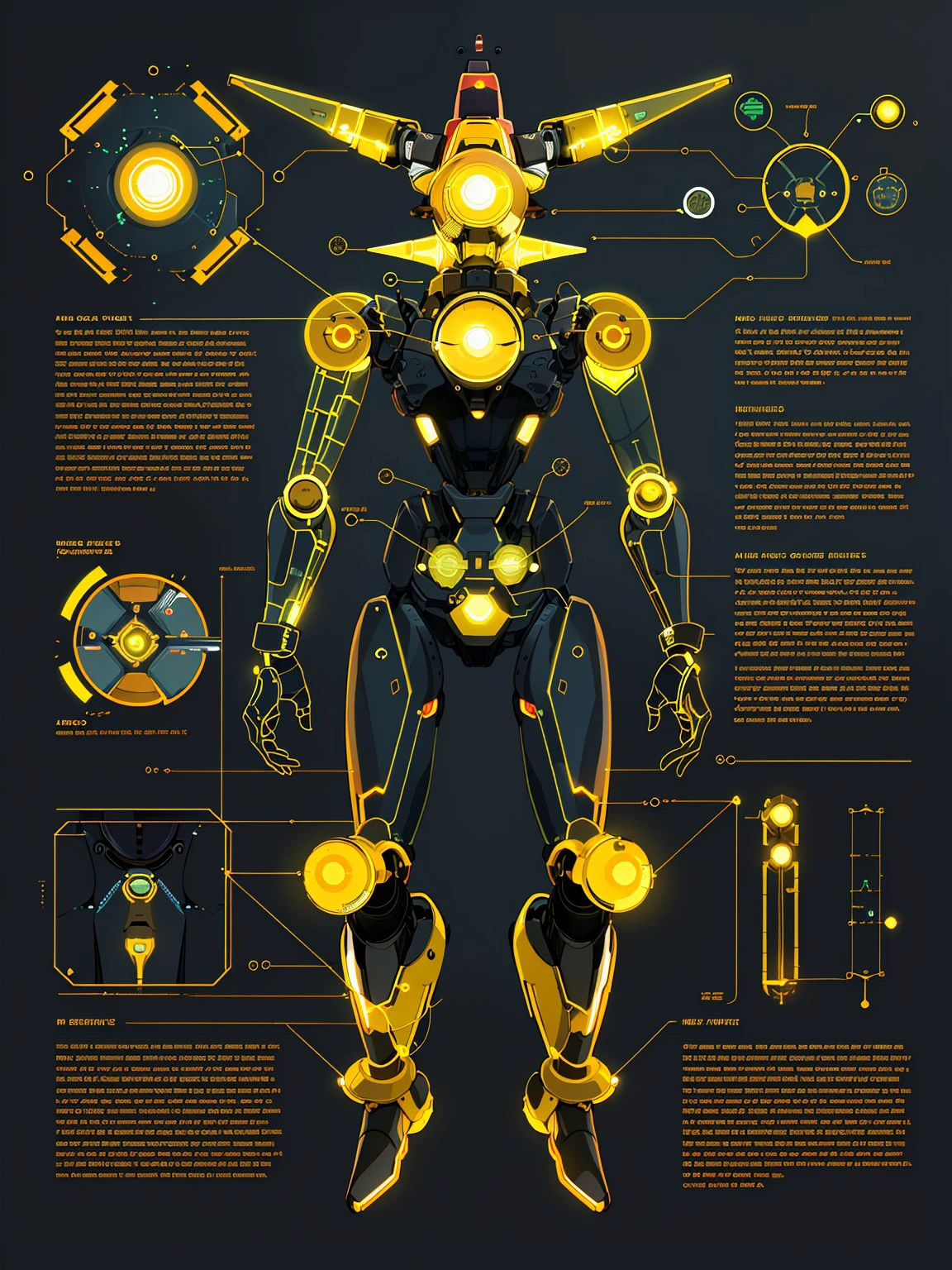 master piece, high quality, a bioluminescent robot, black background, J_diagram  <lora:J_diagram:0.8>