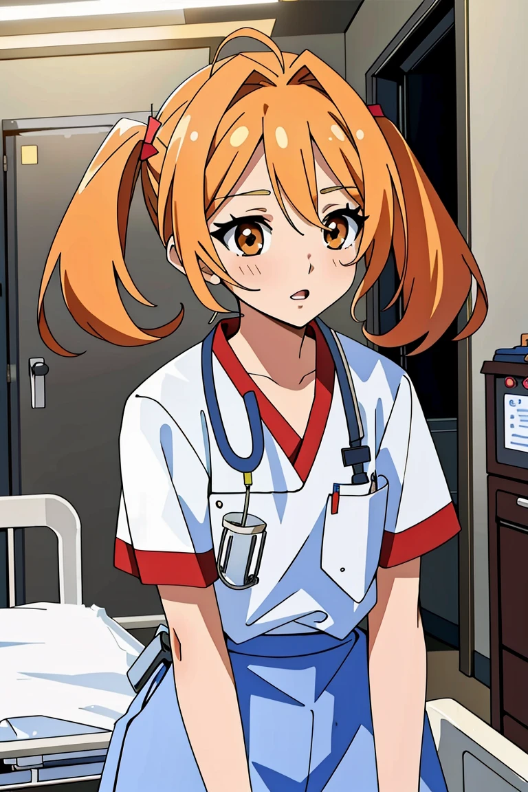 ((masterpiece, best quality,lower_body)), operating table,medical monitors,hospital bed,   <lora:Chika_Naruse_v1.2-000006:0.8> (chika naruse,twintails),