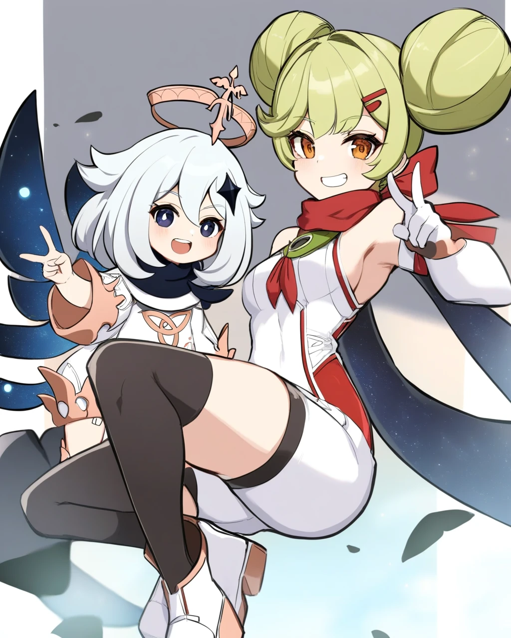 ((Highest quality)), ((masterpiece)), (detailed), Two Girls, Naked , Flat ,