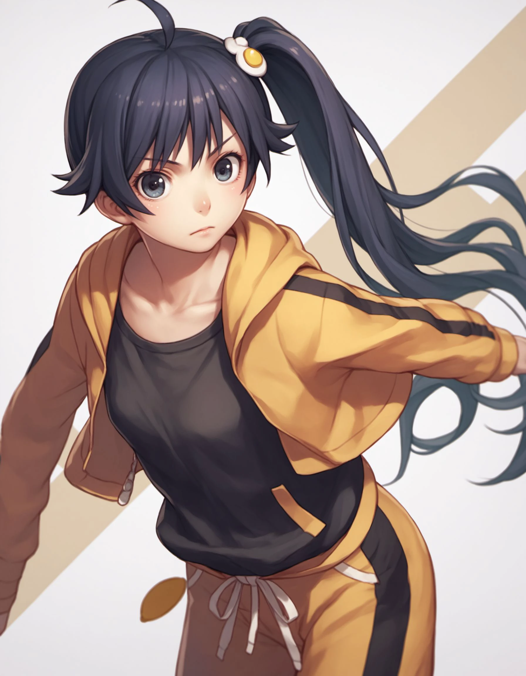 score_9, score_8_up, score_7_up, score_6_up, score_5_up, score_4_up, source_anime, detailed background, BREAK
AraragiKaren, 1girl, solo, track jacket, hooded track jacket,
<lora:AraragiKaren_PD6XL:1>