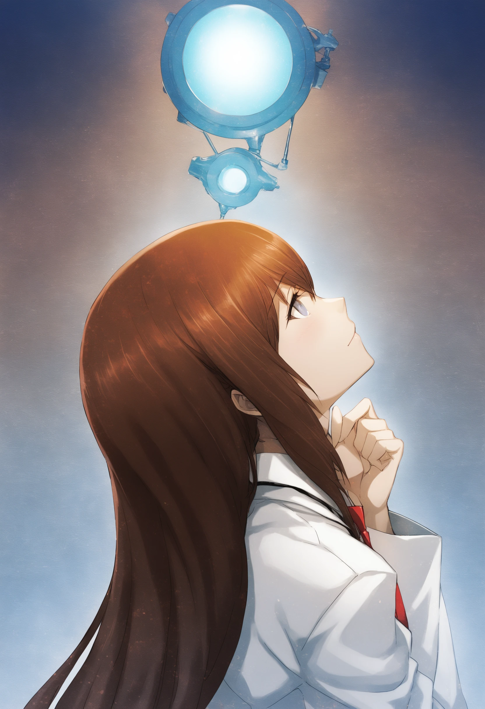 1girl, makise kurisu, steins;gate,<lora:kurisuXLv1:0.8>,
short shorts, shirt, pantyhose,necktie,labcoat,laboratory,
from behind, upper body, looking up, happy, closed mouth,
medium quality,