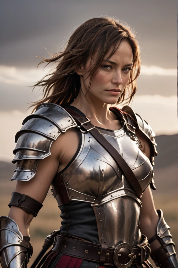 BMAIW, female warrior in leather armor holding a sword   <lora:BMAIW_sdxl_scaled_128_v2:0.75>