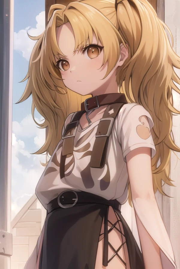 yuzukikatagiri, <lora:yuzuki katagiri s1-lora-nochekaiser:1>,
yuzuki katagiri, long hair, bangs, blonde hair, twintails, (brown eyes:1.5), (parted bangs:1.5),
BREAK skirt, shirt, thighhighs, white shirt, short sleeves, black skirt, collar, single thighhigh, argyle,
BREAK outdoors,
BREAK looking at viewer, (cowboy shot:1.5),
BREAK <lyco:GoodHands-beta2:1>, (masterpiece:1.2), best quality, high resolution, unity 8k wallpaper, (illustration:0.8), (beautiful detailed eyes:1.6), extremely detailed face, perfect lighting, extremely detailed CG, (perfect hands, perfect anatomy),