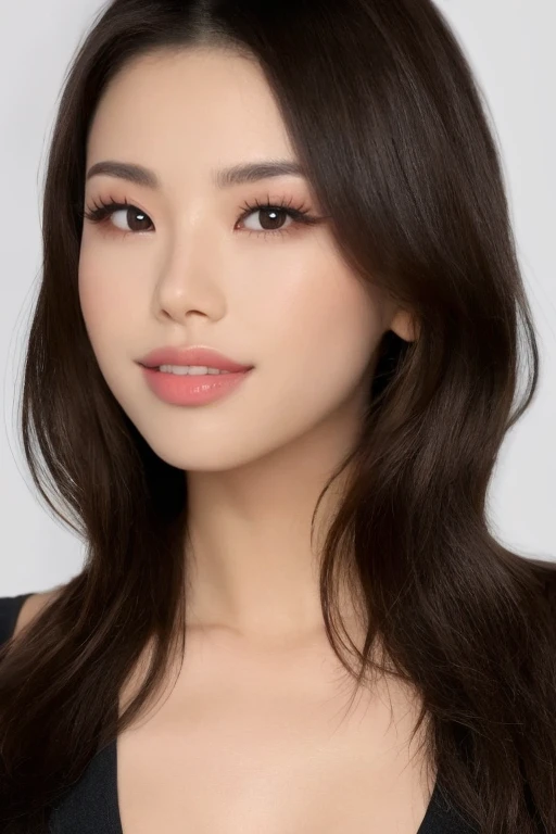 4k, 8k, ultra highres, raw photo in hdr, sharp focus, intricate texture, skin imperfections, realistic, detailed facial features, highly detailed face, posing,perfect lighting,short hair,black hair,makeup,close-up,face only,grin,bright red lipstick,thick lips,eyeliner,eyelashes,plump lips,<lora:Supcaitlin1:0.7> Supcaitlin1