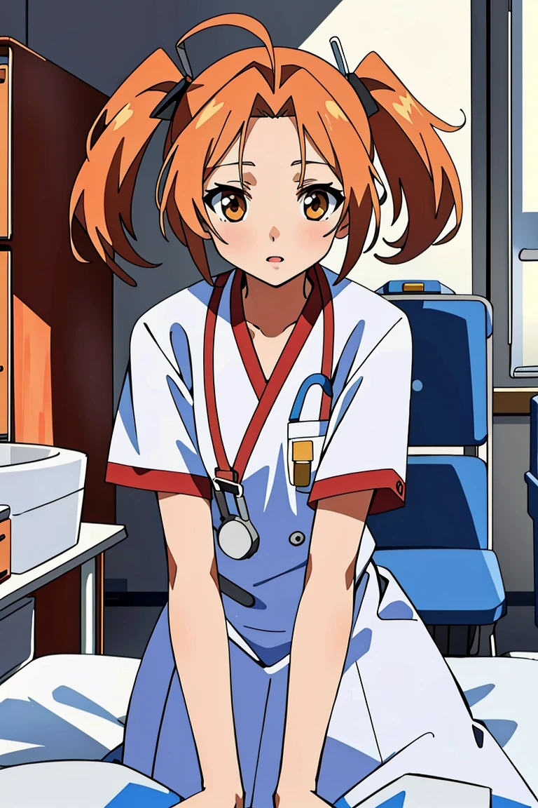 ((masterpiece, best quality,lower_body)), operating table,medical monitors,hospital bed,   <lora:Chika_Naruse_v1.2-000006:0.8> (chika naruse,twintails),