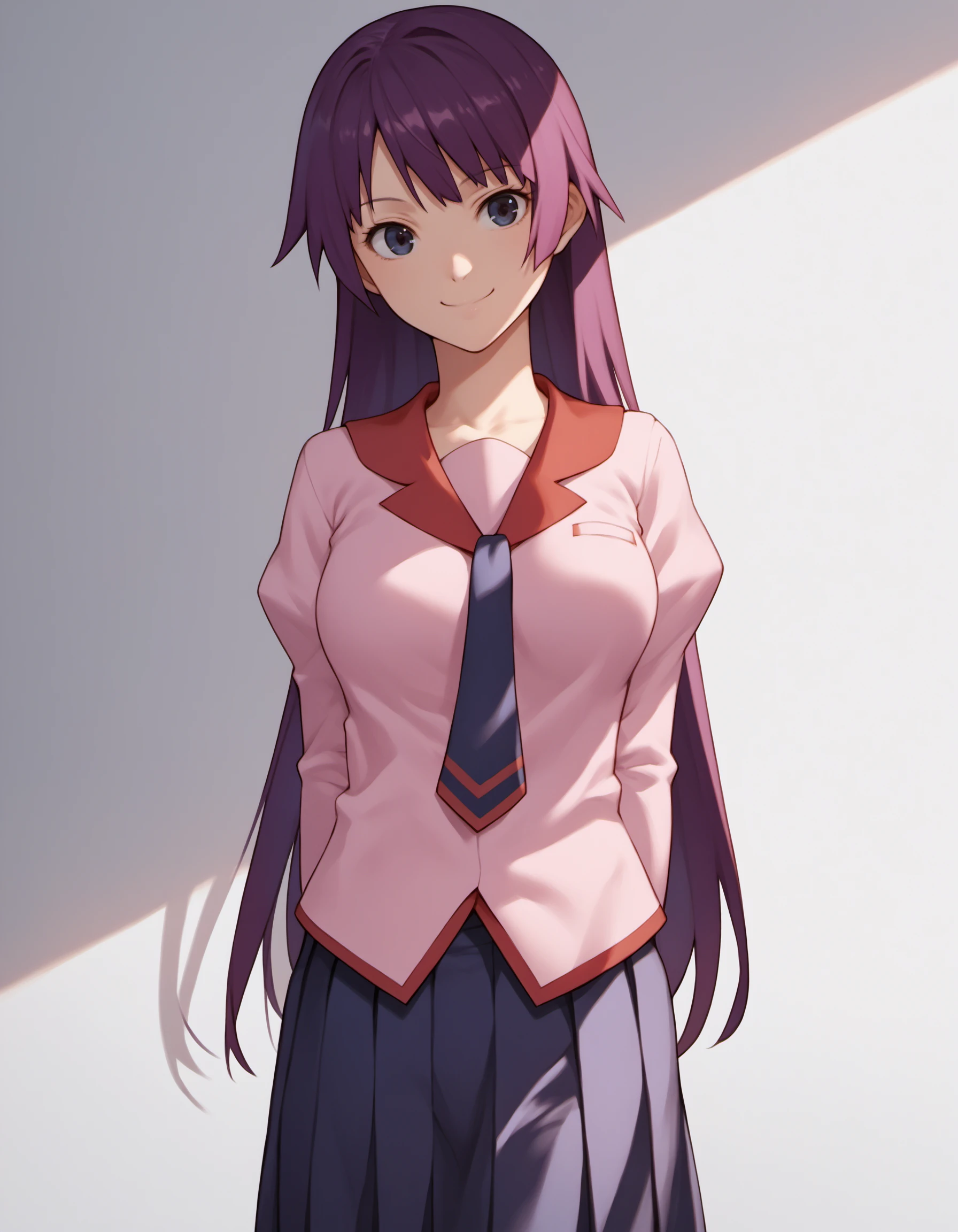 masterpiece, best quality, highres, sh1, senjougahara hitagi, long hair, sleeveless, necktie, school uniform, pleated skirt, black thighhighs, pink shirt, cowboy shot, crossed arms, streets,The whole body is drenched,The whole body is soaking wet, cum,cum on body,cum on clothes,cumdrip,cum on breasts,female masturbation,arms behind head,cum overflow,female ,cum in mouth,facial,bukkake