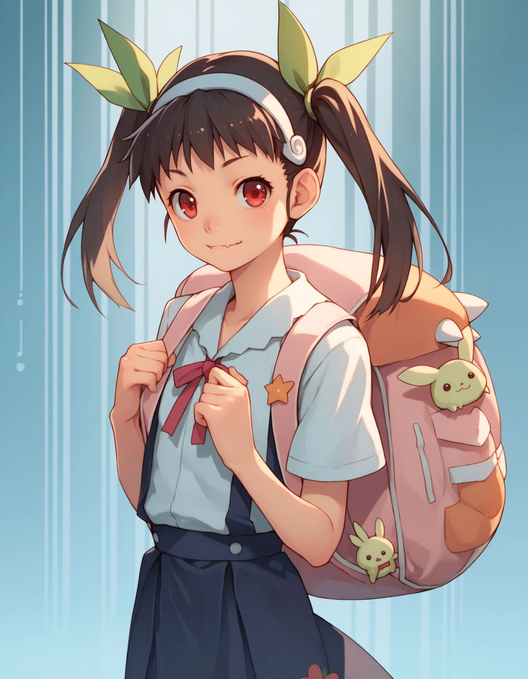 score_9, score_8_up, score_7_up, score_6_up, score_5_up, score_4_up, source_anime, detailed background, BREAK
HachikujiMayoi, 1girl, solo, backpack,
<lora:HachikujiMayoi_PD6XL:1>