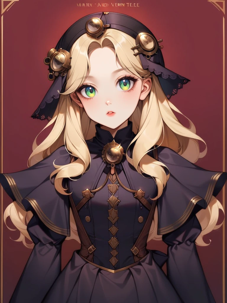 a young lady in a steampunk costume, in the style of joel robison, exquisite clothing detail, eve ventrue, mary beale, golden age aesthetics, blink-and-you-miss-it detail, medieval-inspired