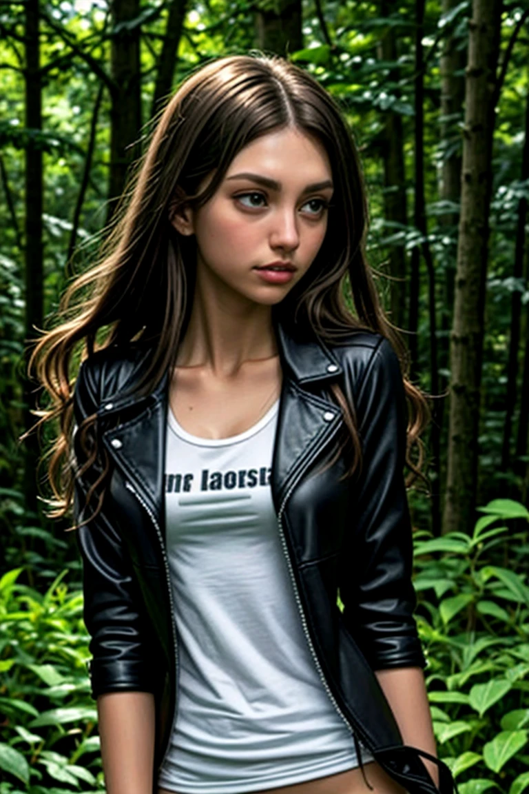 tv_Polina_Tkach_M_V1,wearing leather jacket, sad expression, from the side , in a magic forest tv_Polina_Tkach_M_V1