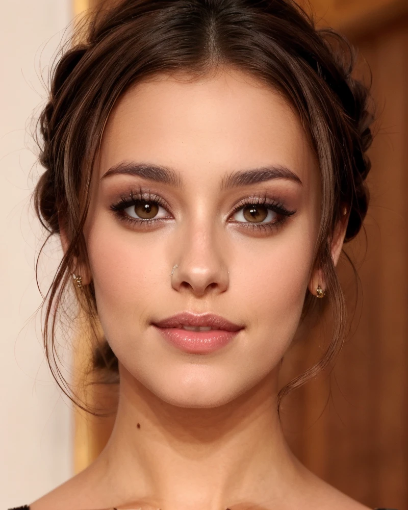 <lora:Sexy-French:1> brown updo hair, brown eyes, full lips, just face,  <lora:epi_noiseoffset2:1> <lora:LORA-XenoDetailer-v2:1>