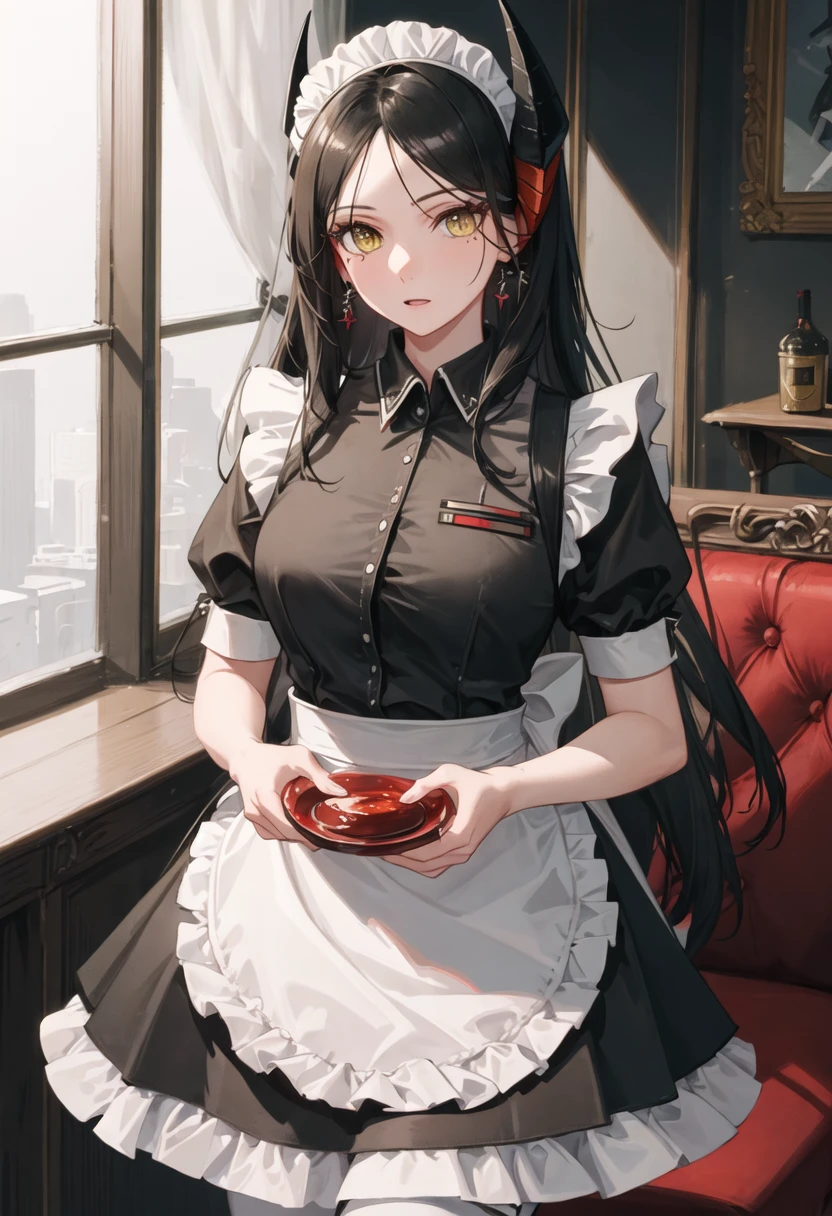 best quality, masterpiece, highres, solo, {ines_arknights:0.90}, {maid:1.40}, {long maid dress:1.15}