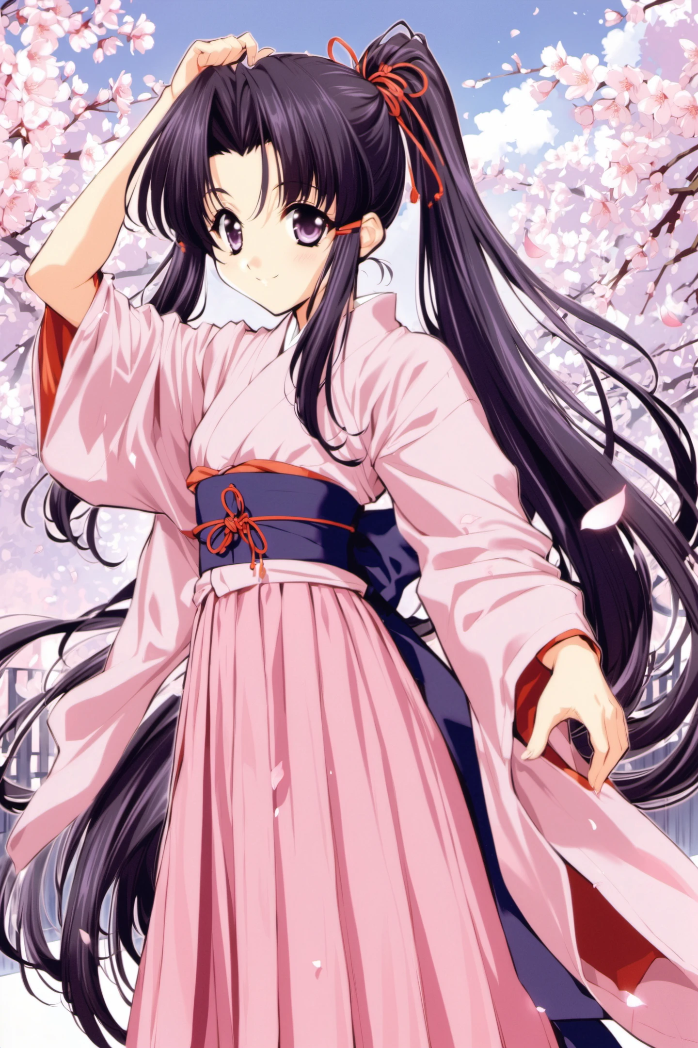 A beautiful 15-year-old princess from the Sengoku period with long black hair　Gorgeous embroidery, Ultra glossy, She is wearing a shiny Edo period princess kimono.....   She is a princess from a historical drama　Penis is inserted