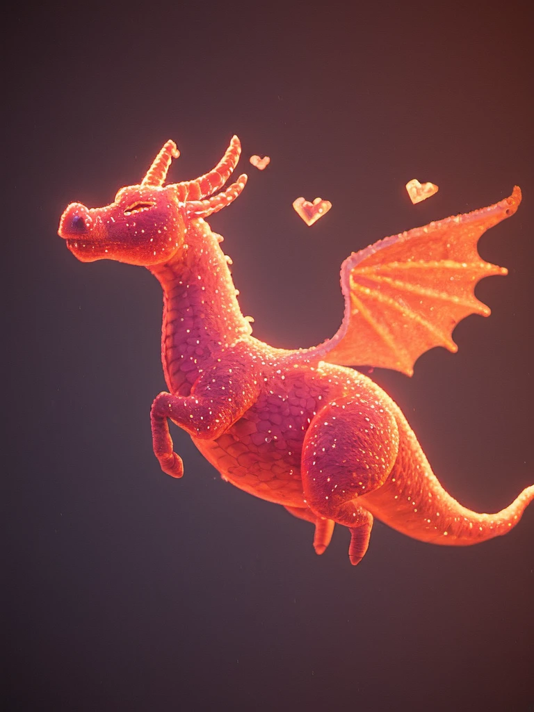 dragon, lovelyairxl, floating heart effect <lora:Floating_Hearts_Effect:1>