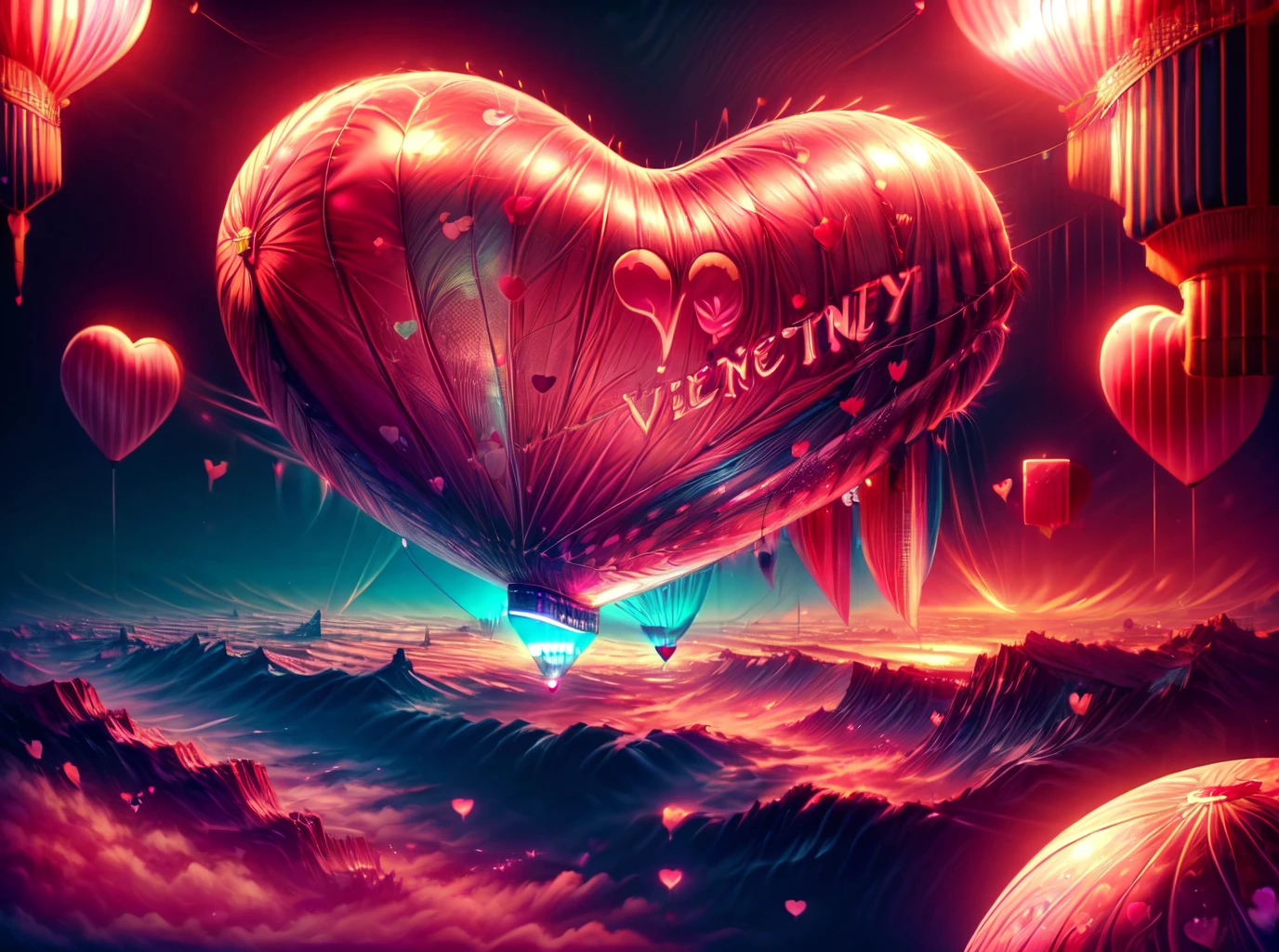 LunarValentineStyle, <lora:LunarValentineStyle:1>photo of zeppelin,heart,no humans,epic,neon lights,petals,hearts <lora:more_details:0.8> <lora:add_detail:0.8> <lora:colorfix:0.8>,backround is beautiful dawn scenery