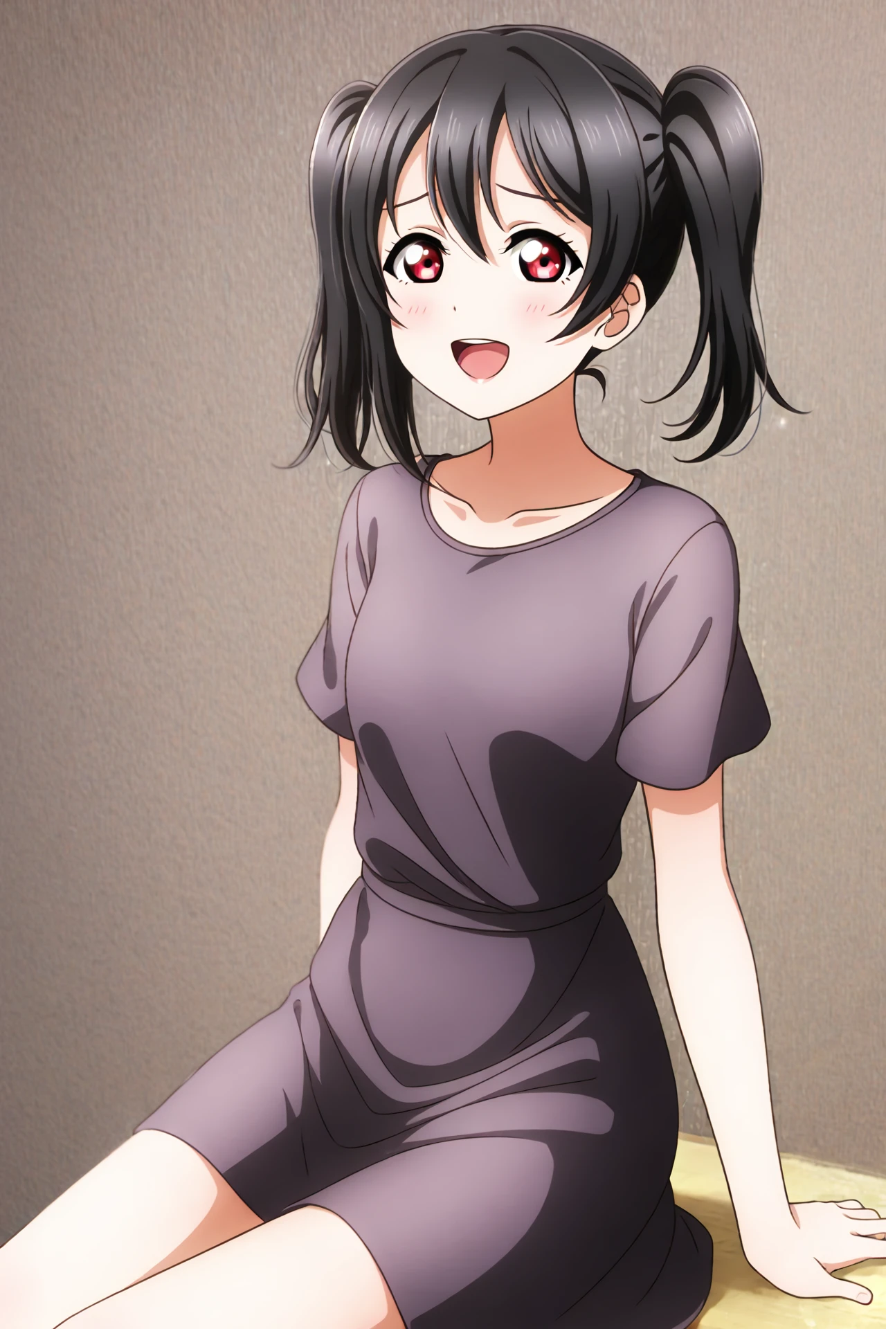 masterpiece, high quality, defined pupil, looking at viewer, rounded pupil, defined iris, (soft iris:1.2),
1girl, sitting, crossed legs,
naughty smile, frown, open mouth,
(black cocktail dress:1.2), (slim dress:1.2),
simple background,
small breasts, sexy_body, twintails, hands up, thighs,
ADDBASE
masterpiece, high quality, defined pupil, looking at viewer, rounded pupil, defined iris, (soft iris:1.2),
1girl, sitting, crossed legs,
naughty smile, frown, open mouth,
(black cocktail dress:1.2), (slim dress:1.2),
simple background,
small breasts, sexy_body, twintails, hands up, thighs,
<lora:id_nico_yazawa:1>