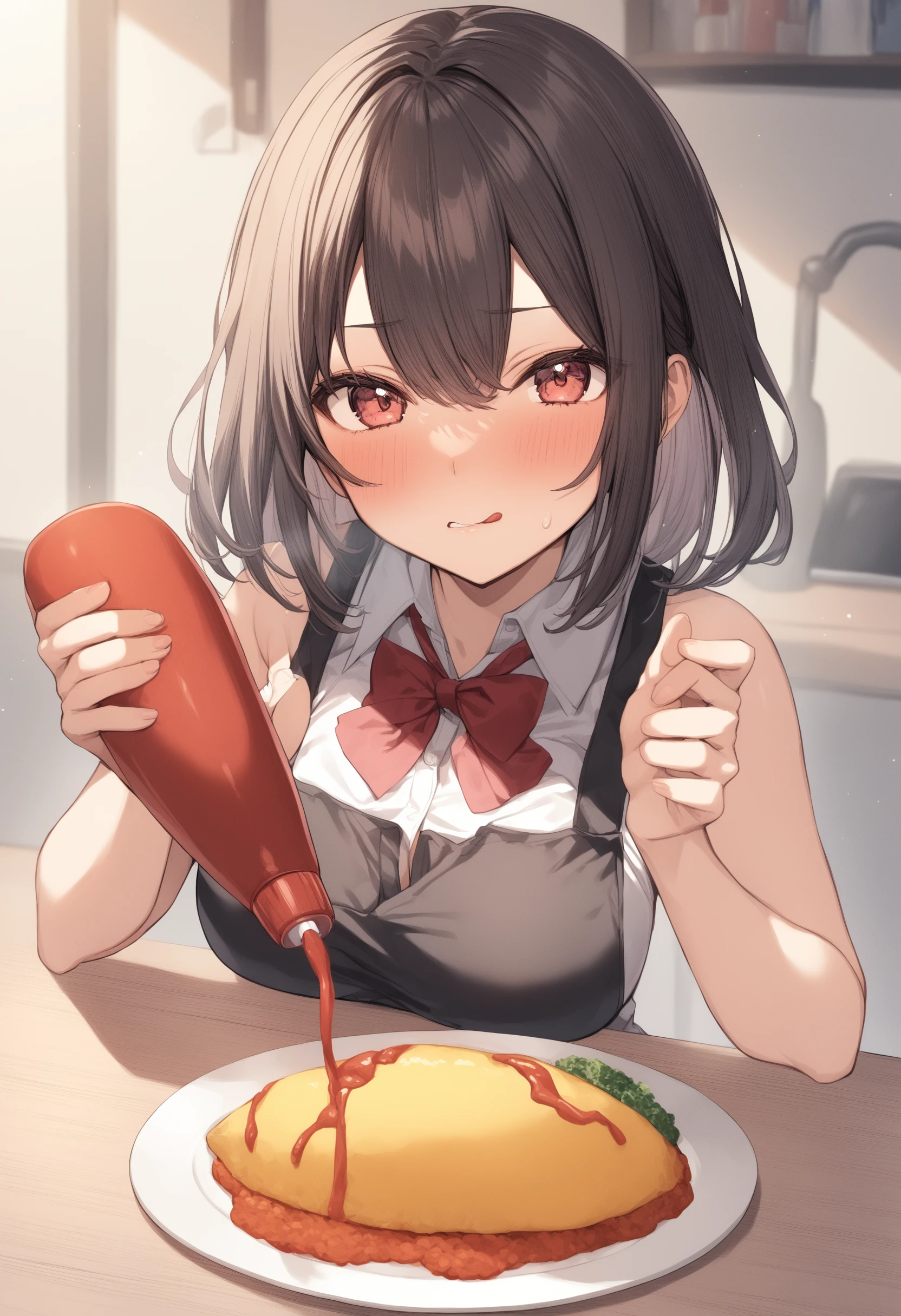 Nsfw, {{Super Gore}} , {{Gore}} ,{{whump}}}},{{{{blood and gore}}}}, {{{Realistic scars}}},{{fillet}},{{girl entrails processing}},Meat processing plants, Meat, processing Lying on the kitchen Lying on your back, , one woman , salmon pink skin ,calm ,Completely naked with ancient egyptian clothing, flabby stomach ,Bob Hair hair, black hair , 25 years old,