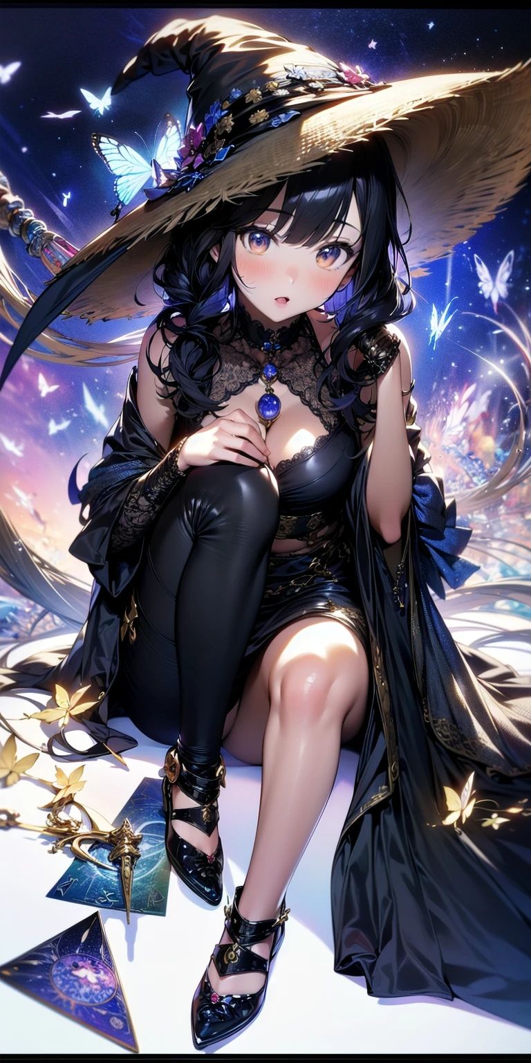 <lora:apstyle3diff:1> apstyle3 apstyle masterpiece best quality detailed eyes
colorful butterfly,girl,full body,witch hat,(detailed face:1.2), Tarot border,The portrait is centered,(no weapon),, medium hair, black hair, twintails, blunt bangs, brown eyes,
<lora:detail_slider_v4:0.5>