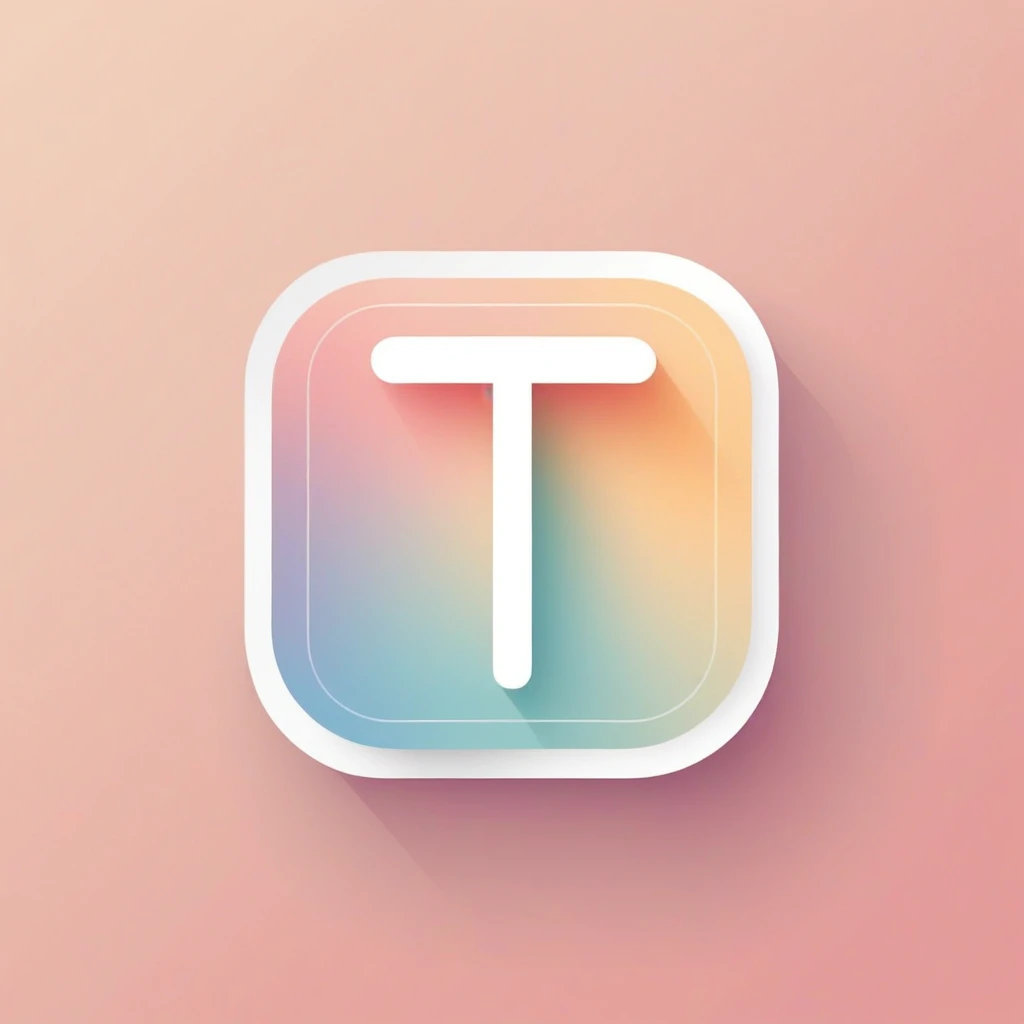 Letter "T", minimalist vector, icons, ios app icon, icons app