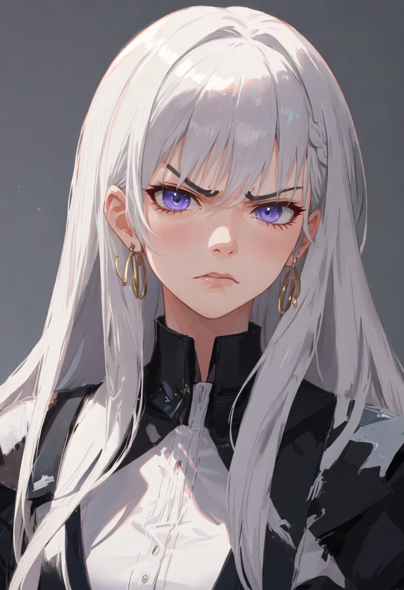 best quality, masterpiece, highres, solo, {belfast_azurlane:0.90}, angry, annoyed, portrait, looking at viewer